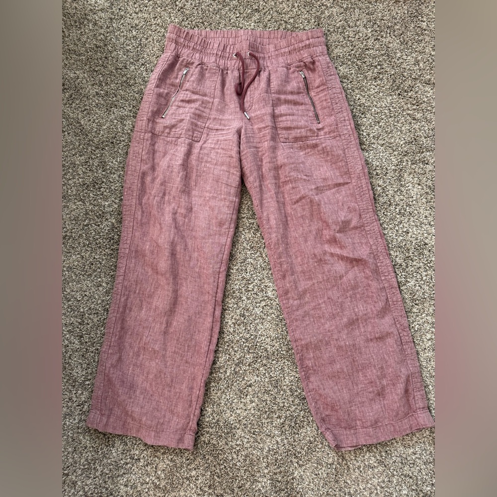 Athleta Cabo Linen Wide Leg Pant Women's 12
Tawny Rose Drawstring